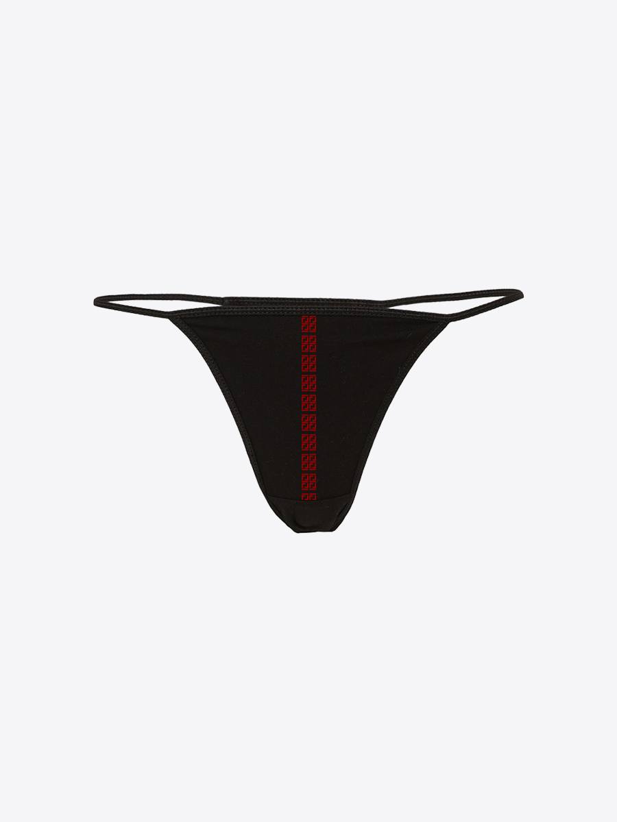 Limited Edition Monogram 'Red Lines' Spandex Thong Bikini - Ferraro Ferrari